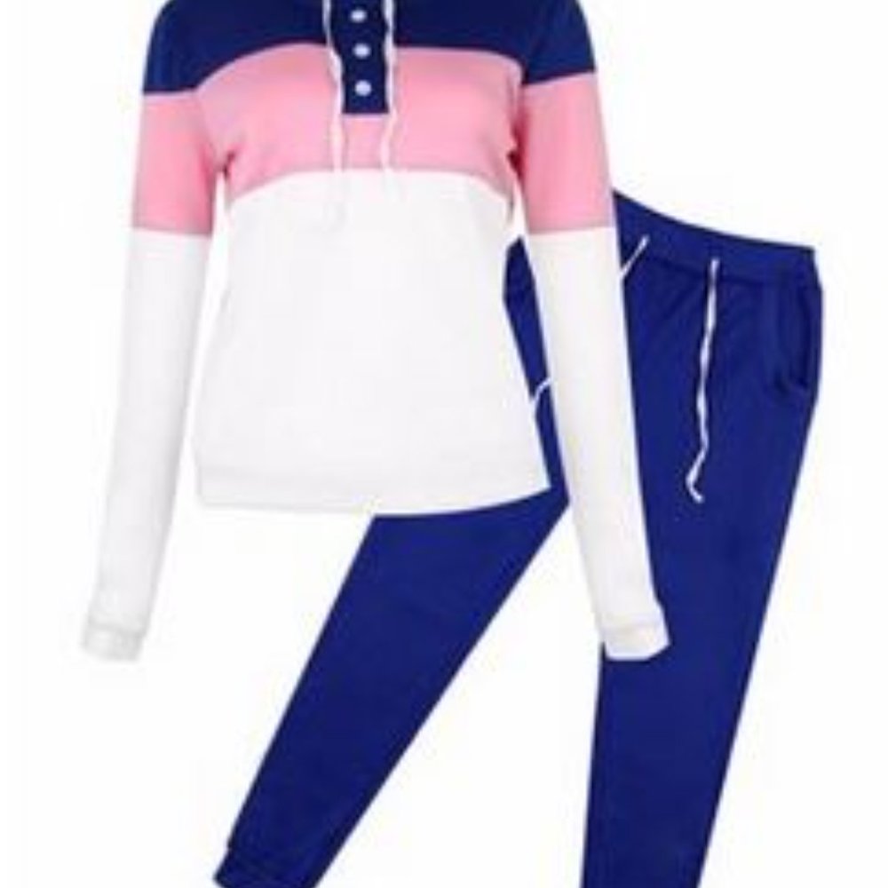 NWT Women's Pink and Blue Tracksuit Large